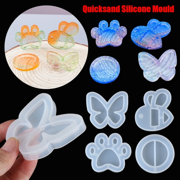 Epoxy Hanging Tags Shaker Resin Mold Key Chain Molds Quicksand Silicone Mould